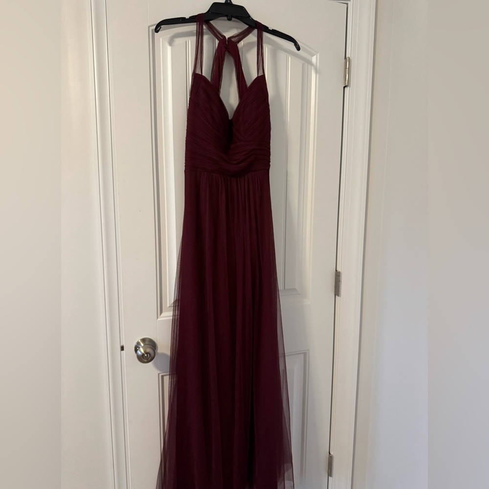 Elegant Burgundy Evening Gown